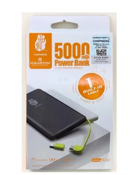 Power Bank Carregador Bateria Portatil Chnpineng H'MASTON 5000MAH PN-952